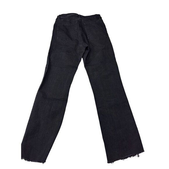 H&M High-Waisted Black Wide-Leg Frayed Hem Jeans - Picture 2 of 11